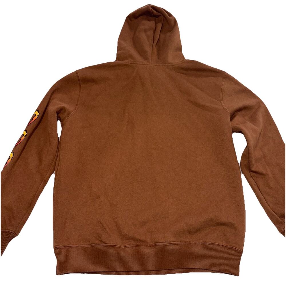 Hot Stuff Brown Fleece Pullover Hoodie M Cartoon Devil Graphic skater grunge emo - Picture 3 of 7